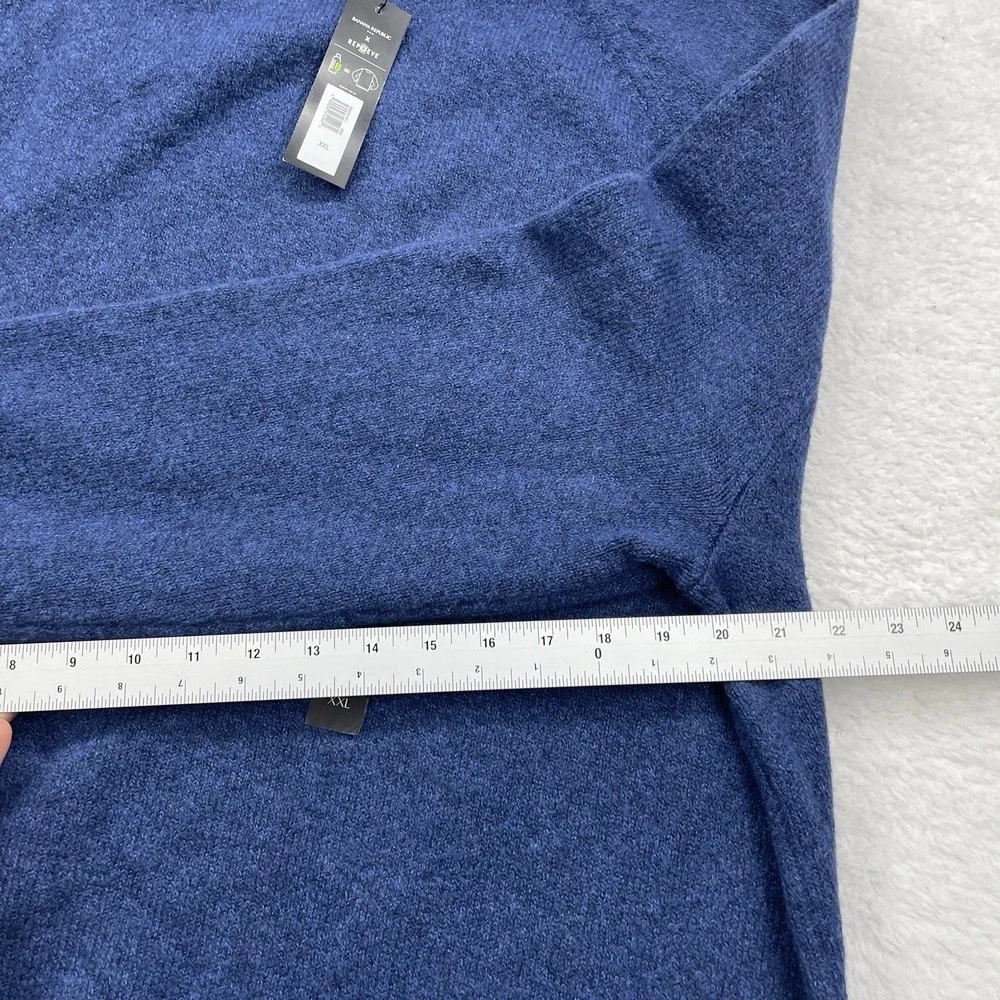 NEW Banana Republic Eco Sweater Men Long Sleeve Crew Neck‎ Blue Knit Sweater XXL